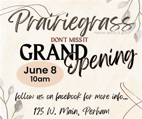 Prairiegrass Grand Opening Event Calendar Perham Area Chamber Of