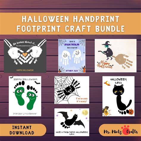 Halloween Handprint Footprint Art Craft Bundle Fall Etsy