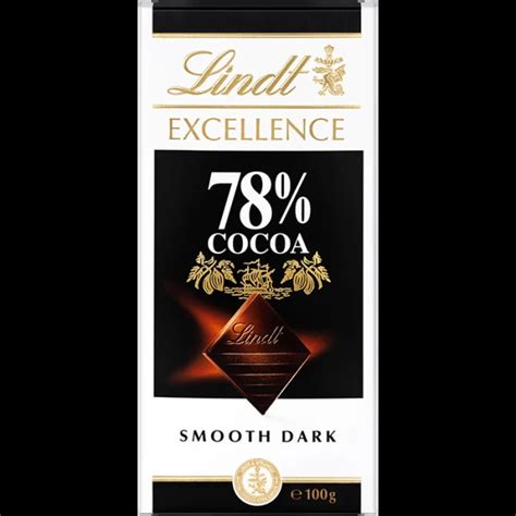 Tabletas Lindt Excellence Cocoa Dark 78 X 100g