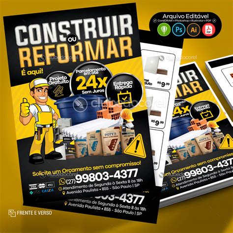 Panfleto Flyer Material De Construção 01 Cdr Psd Ai Pdf Clube