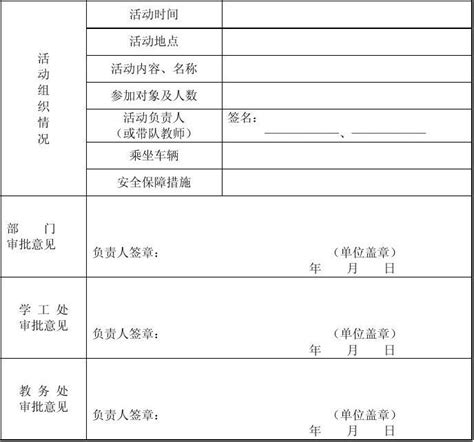 集体外出活动审批表word文档在线阅读与下载免费文档