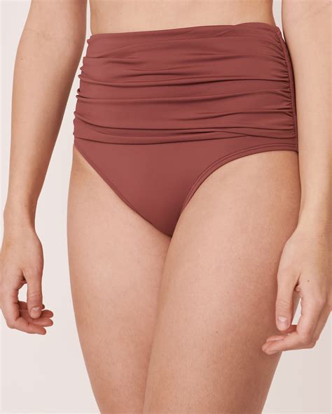 Bas De Bikini Taille Haute Pliss E Wild Ginger Prune La Vie En Rose