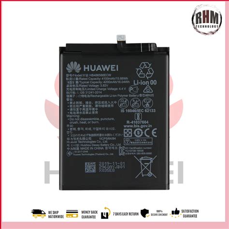 แบตเตอรี่ Huawei Nova 7i รุ่นแบตเตอรี่ Hb486586ecw 4200mah เครื่องมือฟรี Th