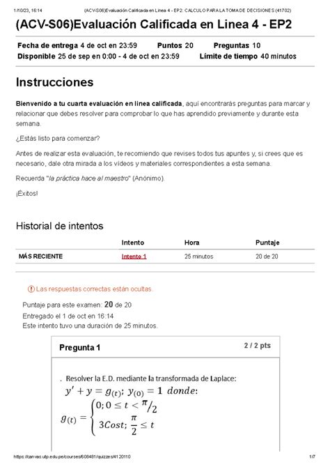 ACV S06 Evaluación Calificada en Linea 4 EP2 Calculo PARA LA TOMA DE