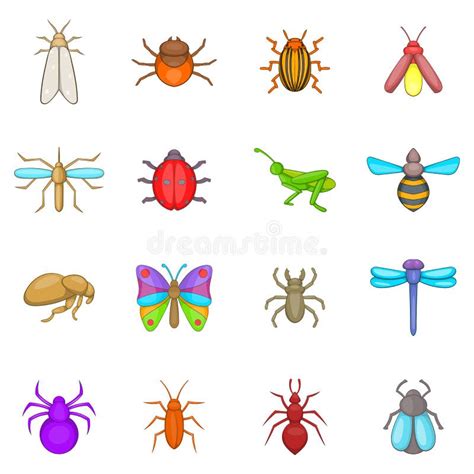 Los Insectos Fijaron Iconos En Estilo De La Historieta Colecci N Grande