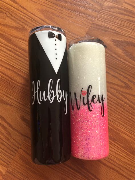 Wifey And Hubby Tumblers Husdanbd And Wife Tumblers Husband Etsy