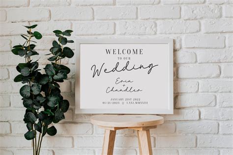 Welcome To Our Wedding Custom Printable Frameable Digital Etsy