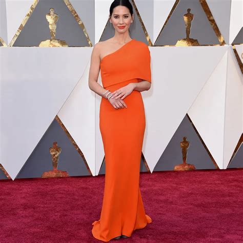 Oscars Awards Red Carpet Celebrity Dress Elegant One Shoulder Orange ...