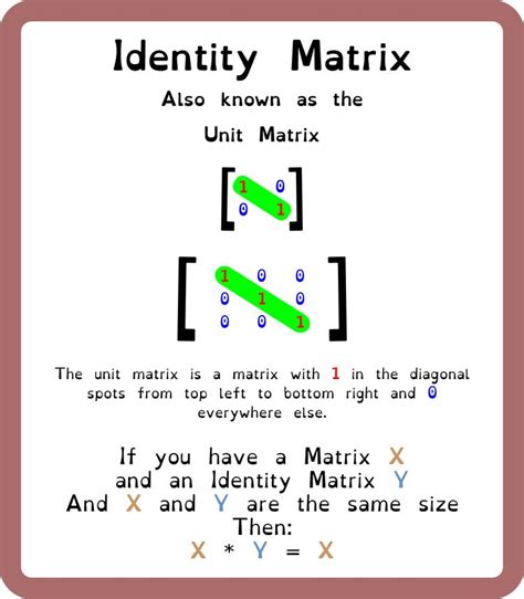 Identity Matrix Guide Matrices Math Teaching Math Strategies