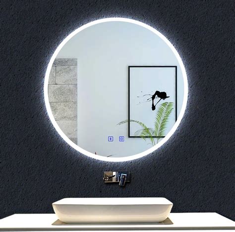 Acezanble 700mm Bluetooth Round Bathroom Mirror With Led Light