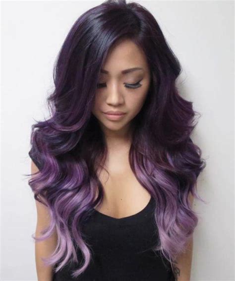 Lavender And Black Ombre Hair