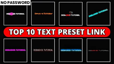 Top 10 Text Presets Alight Motion Text Animation Preset Alight Motion