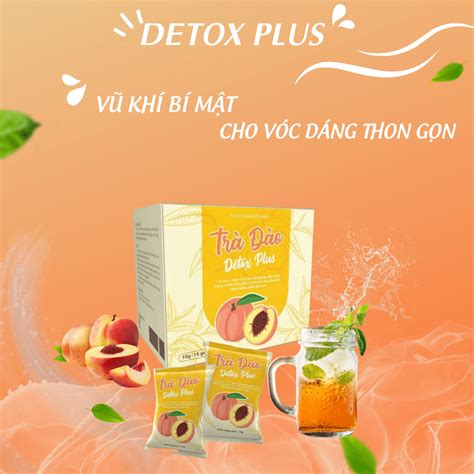 Trà đào Giảm Cân Detox Plus Hộp 15 Gói