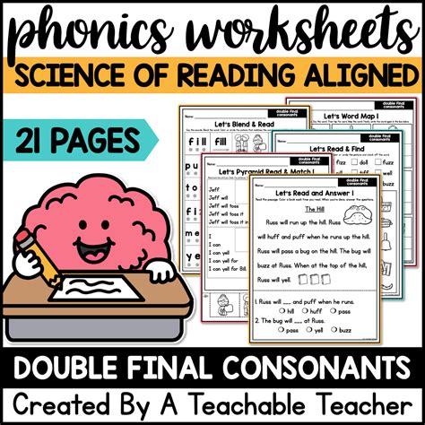 Double Final Consonants Phonics Worksheets The Science Of Reading A