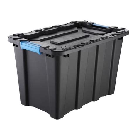 Inabox 55l Heavy Duty Black And Blue Storage Container Bunnings Australia