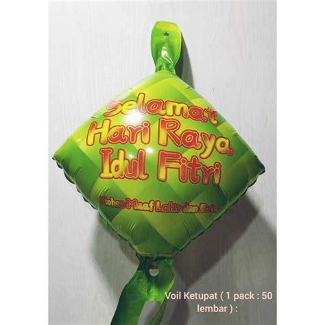 Jual Balon Ketupat Idul Fitri Lebaran Edi Mubarak Satuan Ada Kecil