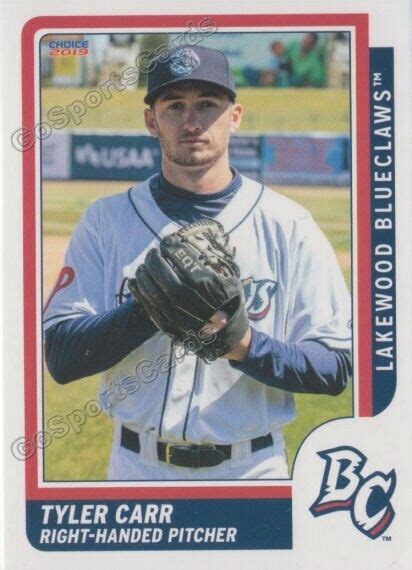 2019 Lakewood Blueclaws Tyler Carr Rc Rookie Philadelphia Phillies Ebay