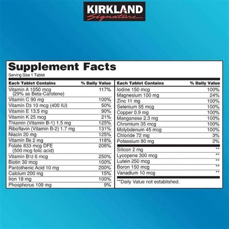 Kirkland Signature Daily Multi Vitamins And Minerals 500 Pack