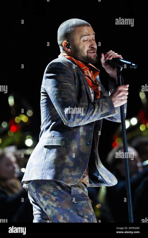 Justin Timberlake Performs During The Pepsi Super Bowl Lii Halftime