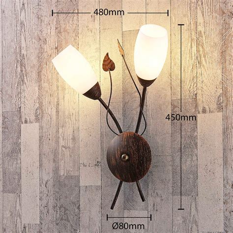 Applique Murale Lindby Stefania Noir Or Verre E14 42 5cm Luminaire Fr