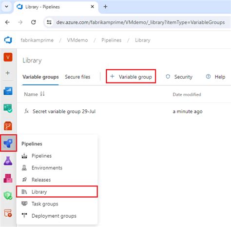 Manage Variable Groups Azure Pipelines Microsoft Learn