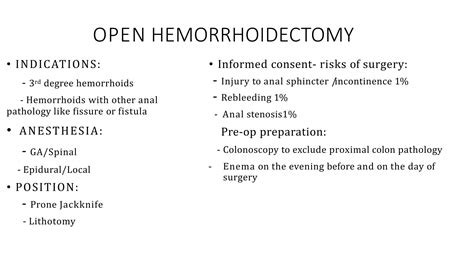 Hemorrhoidectomy Surgical Procedure Raf Pptx