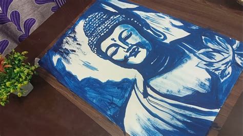 Gautam Buddha Painting With Acrylic Colour Canvas Painting Youtube