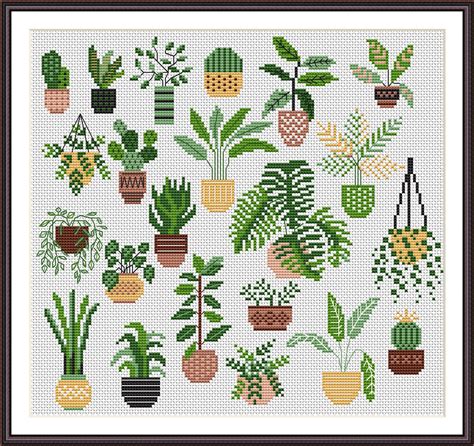 Cross Stitch Pattern Plants Set 21 - Inspire Uplift