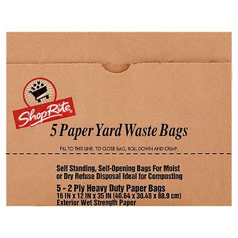 ShopRite Lawn & Leaf Paper Yard Waste Bags, 5 count - ShopRite