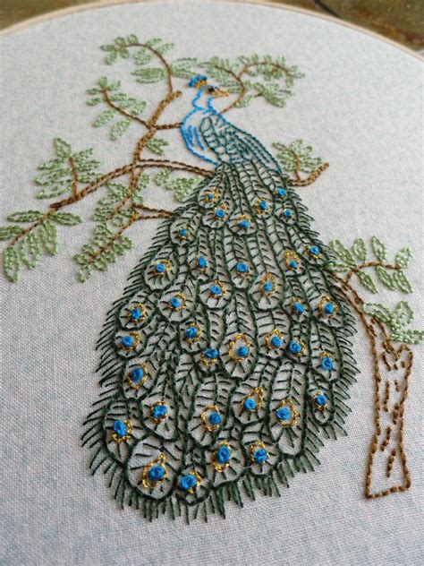 Peacock embroidery 2 | Embroidery patterns, Embroidery inspiration ...