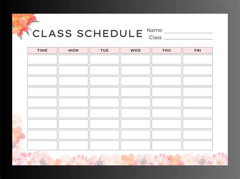 Printable Class Schedule Planner Instant Download Floral Weekly Schedule A4 PDF - Etsy