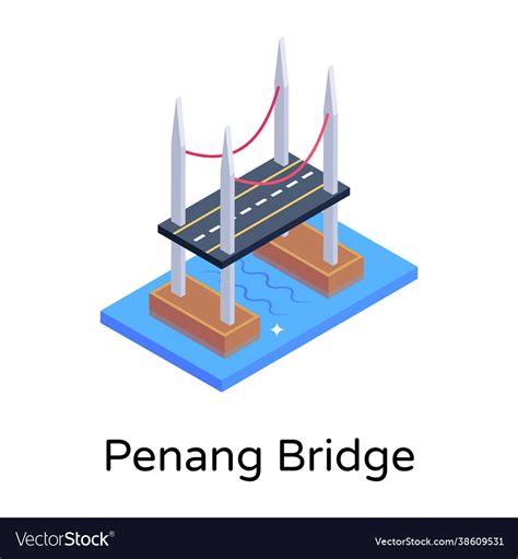 Penang bridge Royalty Free Vector Image - VectorStock