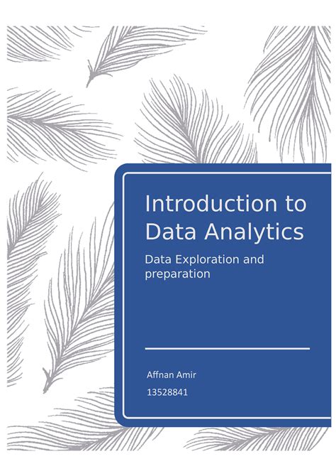 Introduction To Data Analytics Assignment Introduction To Data