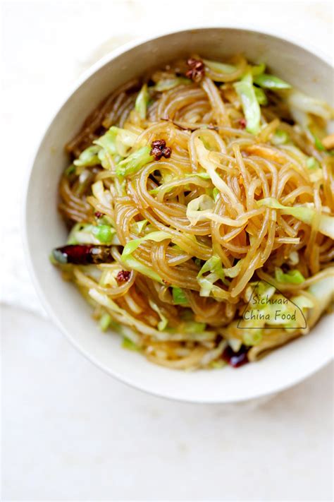 Glass Noodles Stir Fry with Shredded Cabbage | China Sichuan Food