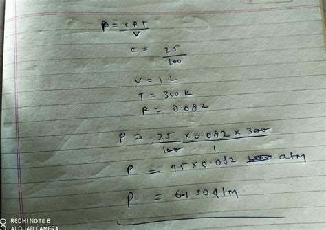 Calculate The Osmotic Presure Of Mathrm M Urea Solution