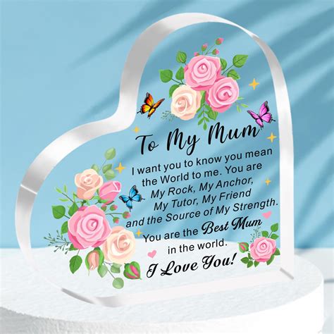 Ts For Mum From Daughter Or Son Mum Birthday Ts Acrylic Heart