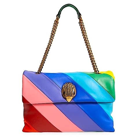 Kurt Geiger Bags Kurt Geiger Rainbow Stripe Leather Xxl Kensington Dual Compartment Shoulder