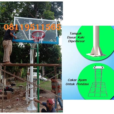 Jual Tiang Basket Tanam Ukuran Papan Pantul 105x180cm Ring Per 1