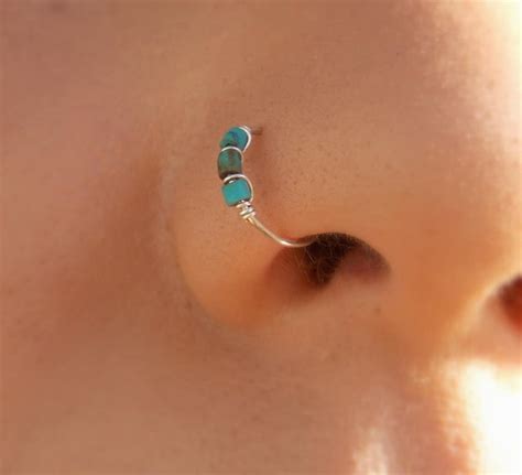 Nose Hoop Silver Nose Ring Sterling Silver Nose Hoop Etsy