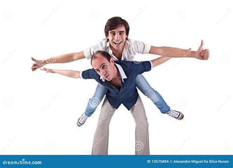 Two Men One Carrying On His Back The Other Stock Photo Image Of