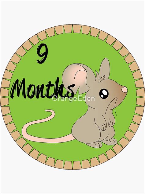 9 Months Sticker For Sale By Orangeeden Redbubble