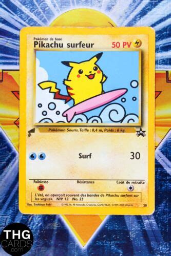 Pikachu Surfeur Wizards Black Star Promo Gold Tail Stamped Pokemon