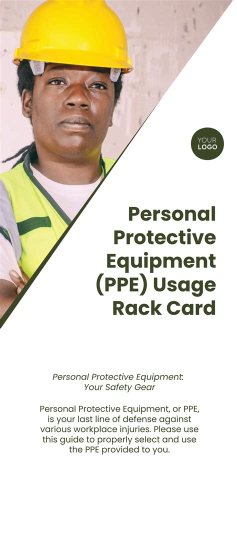 Free Personal Protective Equipment Ppe Usage Rack Card Template