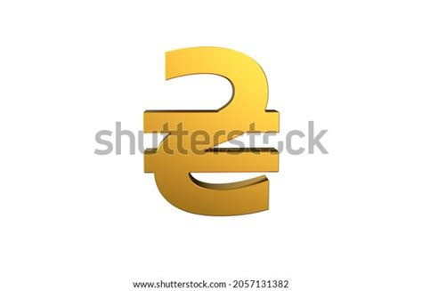 Ukrainian Hryvnia Currency Symbol Gold 3d Stock Illustration 2057131382