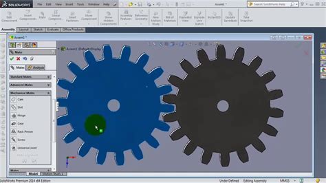 125 Solidworks Assembly Tutorial Gear Mate Youtube