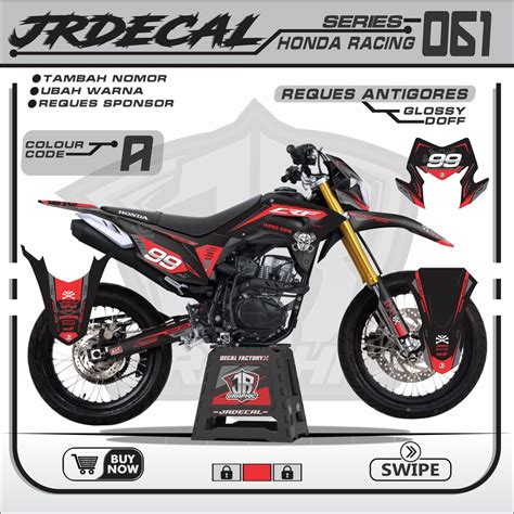 Jual Decal Stiker Crf L Hitam Supermoto Fullbody Decal Sticker Crf