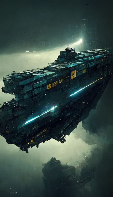 Midjourney Prompt Cyberpunk Aircraft Carrier Cargo Ship Prompthero