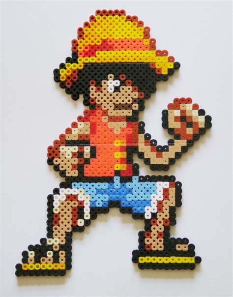 Luffy One Piece Perler Hama Beads By Yolei S Deviantart On