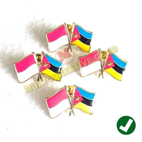 Jual Flag Pin Pin Bendera Persahabatan Indonesia Dan Mozambik