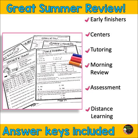 3rd Grade Math Summer Review Made By Teachers